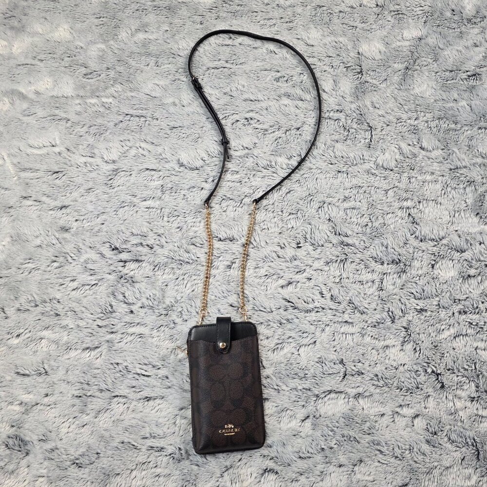 Coach Brown and Black Phone Crossbody - Picture 5 of 5